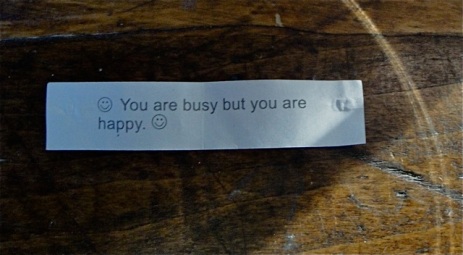 Fortune: Your are busy but you are happy.